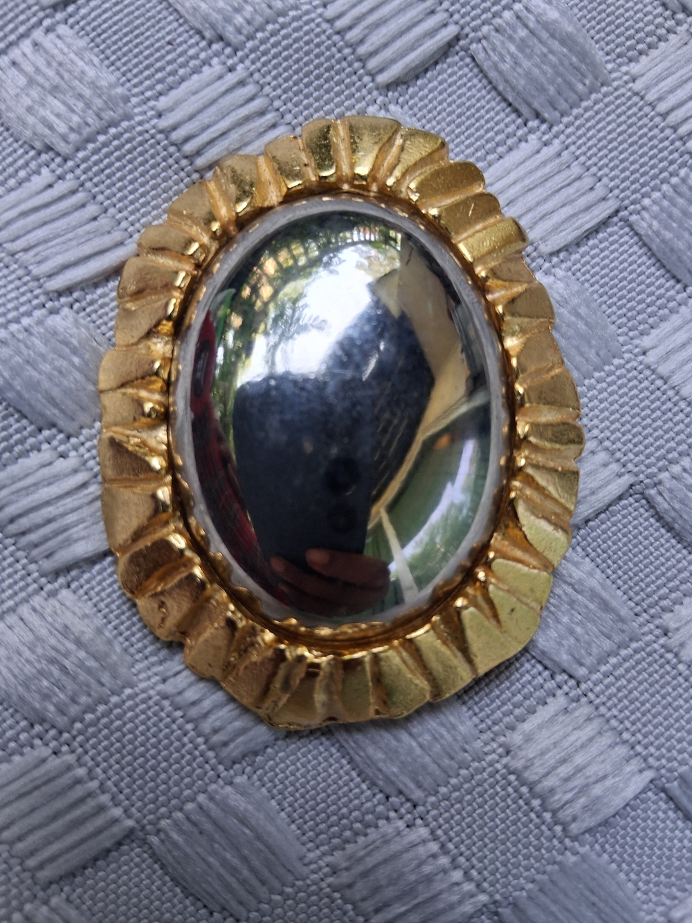 POGGY PARIS Gold and Silver Oval Statement Brooch - Women's Jewelry